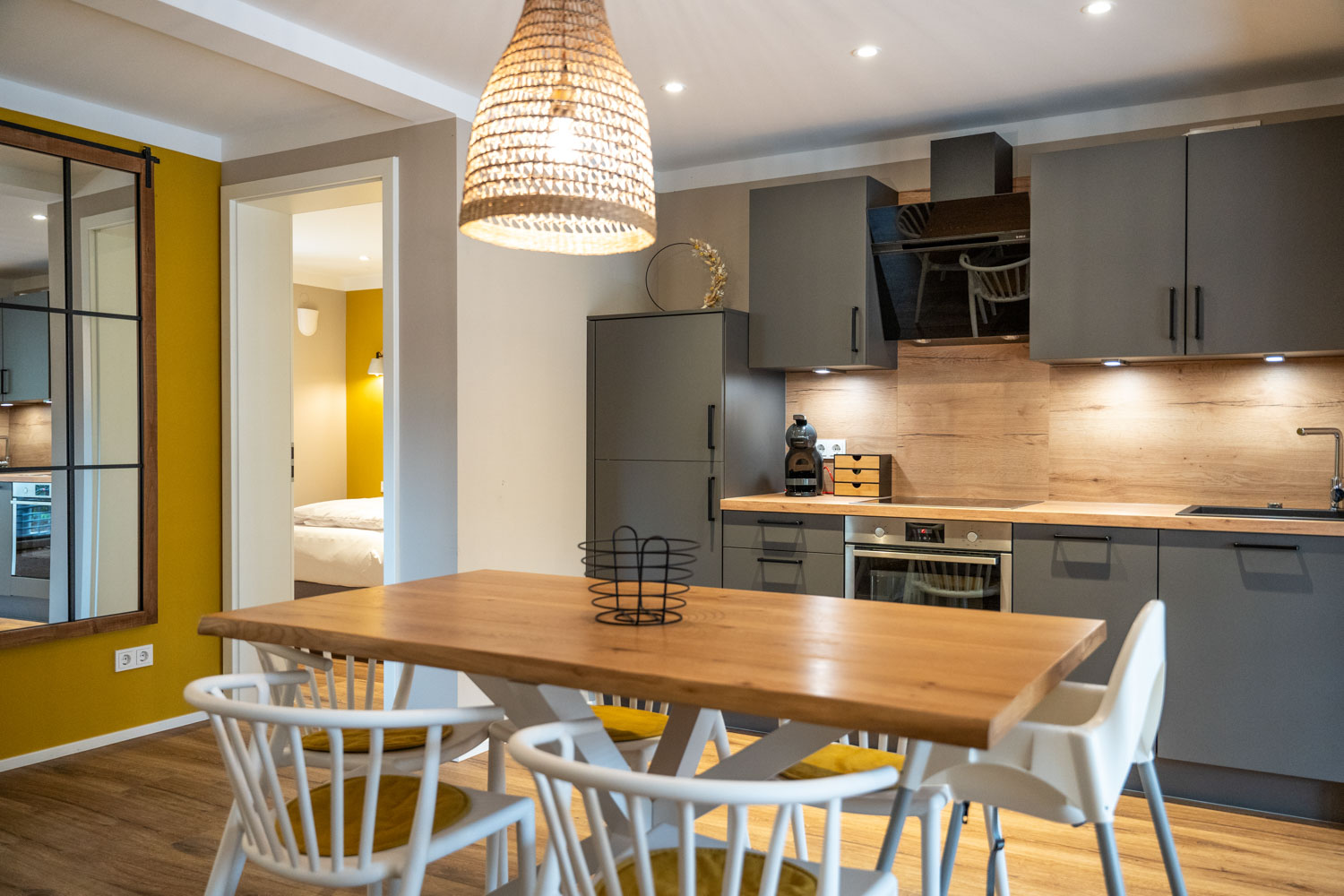 kitchen with large dining area