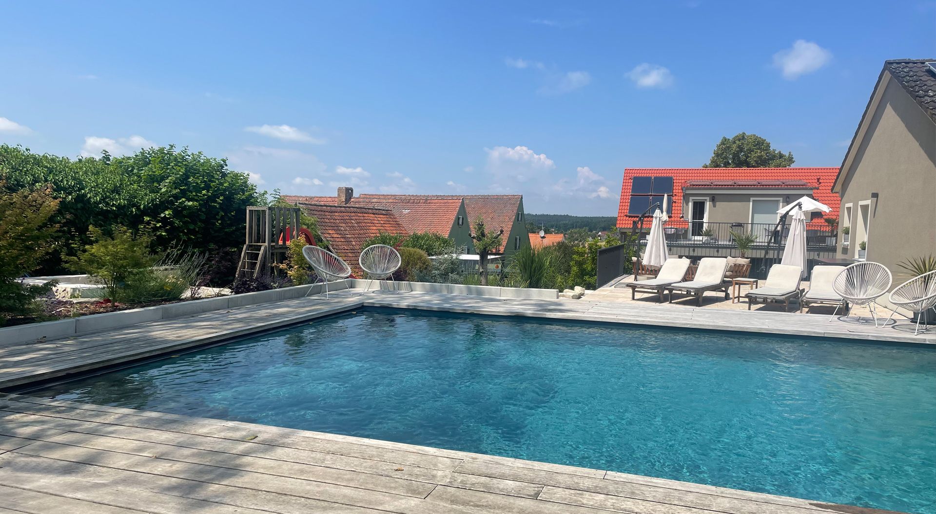 Pool area at the Eichenberg holiday resort